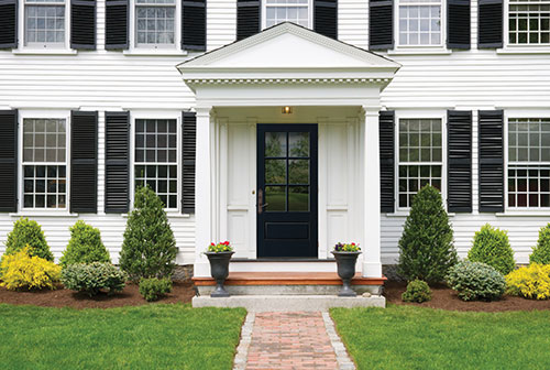 Masonite front door of home.