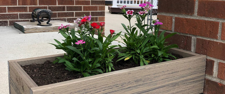 Flower boxes from leftover decking materials